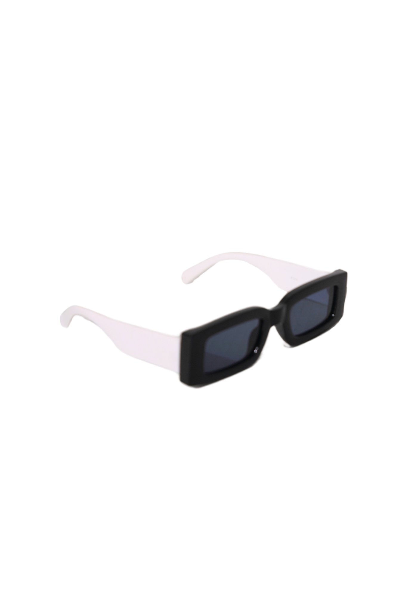 Sleek Retro Rectangle Black/White Sunglasses - TB - BondMenSunglasses