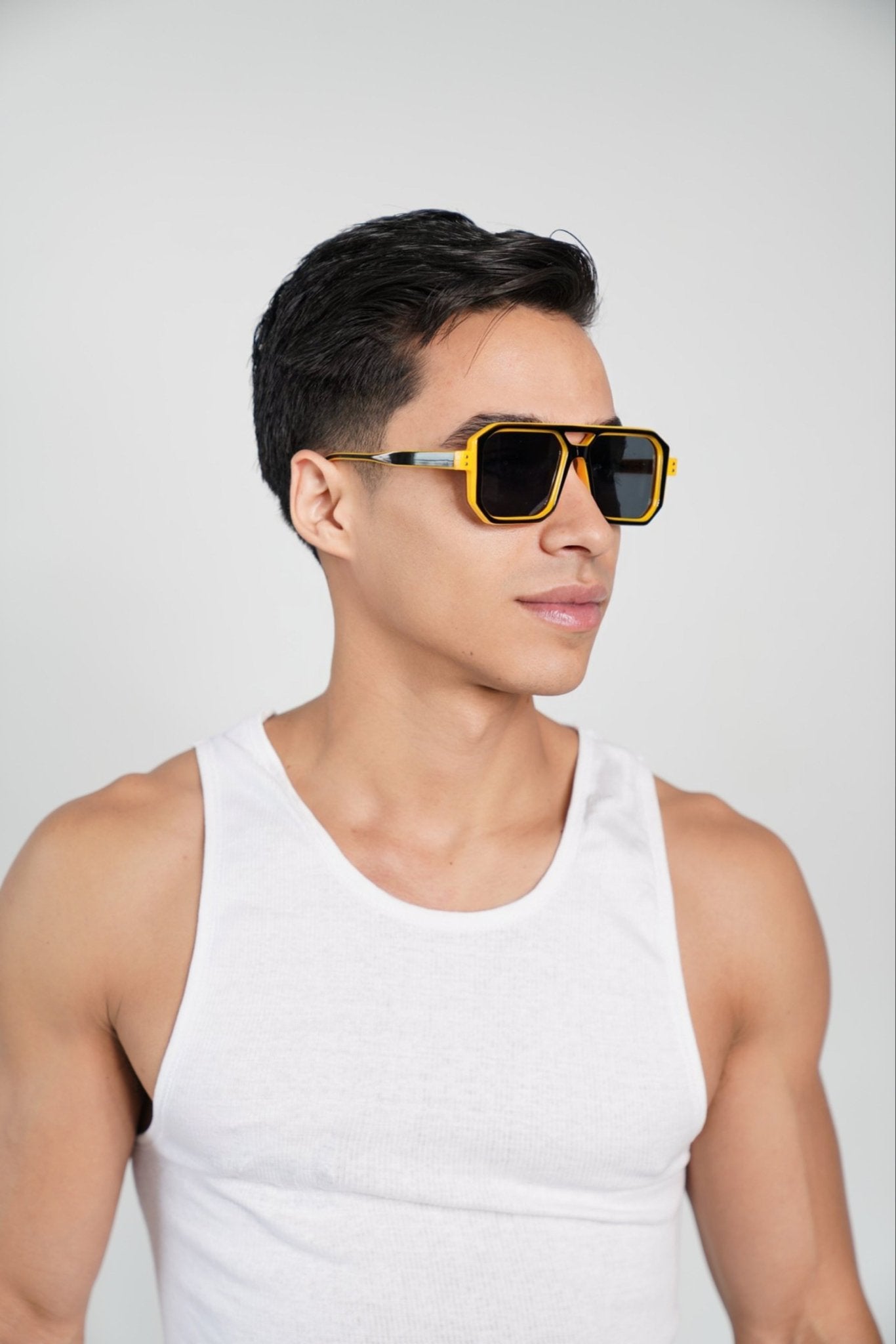 Popping Black Tint and Yellow Frame Sunglasses - TB-BondMenSunglasses